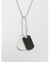 Gucci | Black Dog Tag Sterling Silver Necklace for Men | Lyst