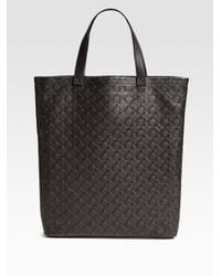 Comme des Garçons | Black Large Clover Embossed Leather Tote | Lyst