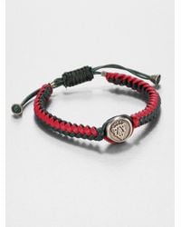 Gucci | Red Woven Leather Bracelet for Men | Lyst