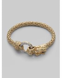 John Hardy | Metallic Diamond & 18k Gold Dragon Bracelet | Lyst
