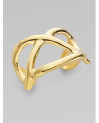 Kenneth Jay Lane | Metallic Pretzel Open Cuff Bracelet | Lyst
