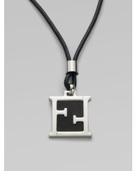 Fendi | Metallic Leather Cord Necklace | Lyst