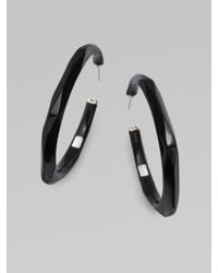 Ippolita | Black Sterling Silver Resin Hoop Earrings | Lyst