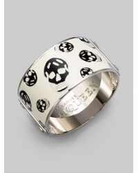 Alexander McQueen | Metallic Enamel Skull Large Bangle Bracelet | Lyst