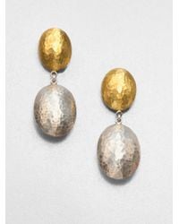 Gurhan | Metallic 24K Yellow Gold & Sterling Silver Jordan Drop Earrings | Lyst