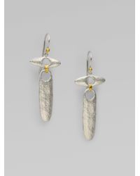 Gurhan | Metallic Sunflower 24K Yellow Gold & Sterling Silver Linked Seed Earrings | Lyst