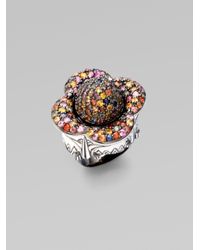 M.c.l Matthew Campbell Laurenza | Flower Multicolored Sapphire Pave Ring | Lyst