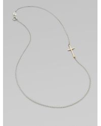 Mizuki | Metallic 14K Yellow Gold And Sterling Silver Cross Necklace | Lyst