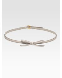 Prada Saffiano Bow Belt in Beige (pomice) | Lyst  