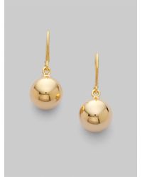 Roberto Coin | Metallic 18k Yellow Gold Bead Earrings | Lyst