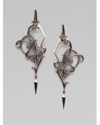 Stephen Webster | Metallic Blackened Sterling Silver Shark Jaw Earrings | Lyst