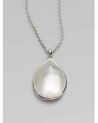 Ippolita | Metallic Wonderland Mother-of-pearl, Clear Quartz & Sterling Silver Large Teardrop Doublet Pendant Necklace | Lyst