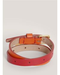 Alexander McQueen | Red Two-tone Leather Wrap Bracelet | Lyst