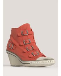Ash | Orange Genial Canvas Wedge Sneakers | Lyst