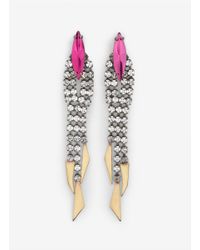 Iosselliani | Pink Carved-detail Crystal Earrings | Lyst
