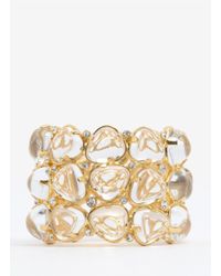 Kenneth Jay Lane | White Clear Bead Bangle | Lyst