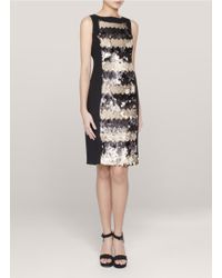 St. John | Multicolor Crepe Marocain Beaded Dress | Lyst