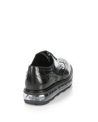 Prada | Black Creeper Spazzolato Leather Laceup Oxfords | Lyst