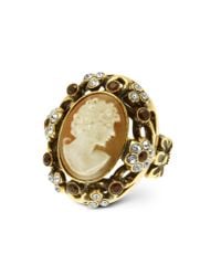 Alcozer & J - Metallic Cameo and Crystal Ring - Lyst