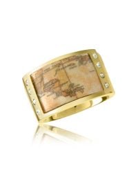 Alviero Martini 1A Classe | Metallic 1A Prima Classe - Gold-Plated Geo Band Ring | Lyst