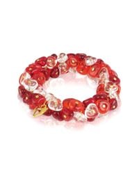 Antica Murrina - Red Rubik Murano Glass Drops Stretch Bracelet - Lyst