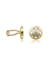 AZ Collection - Black Four-leaf Clover Gold Plated Cuff Links for Men - Lyst