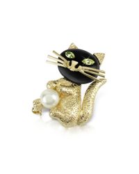 AZ Collection - Green-eyed Cat Pin - Lyst