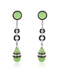 AZ Collection - Green Jade Drop Clip-on Earrings - Lyst