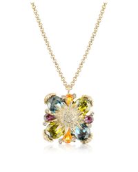 AZ Collection - Multicolor Gold-plated Flower Drop Necklace - Lyst