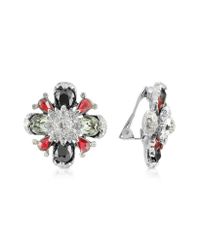 AZ Collection - Metallic Flower Clip-on Earrings - Lyst