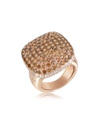 Azhar - Pink Cubic Zirconia Sterling Silver Square Cocktail Ring - Lyst