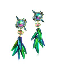 Erickson Beamon - Green Aquarela Do Brasil Crystals Clip On Earrings - Lyst