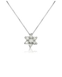 FORZIERI - Metallic 0.11 Ct Diamond Flower 18k Gold Pendant Necklace - Lyst