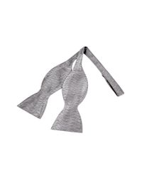 FORZIERI - Metallic Ceremony Silver Waves Woven Silk Self-tie Bowtie for Men - Lyst