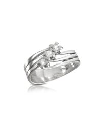 FORZIERI - Metallic 0.12 Ct Three-stone Diamond 18k Gold Ring - Lyst