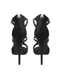 Giuseppe Zanotti - Black Suede and Crystal Sandals - Lyst