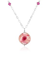 House of Murano - Vortice - Pink Murano Glass Swirling Bead Sterling Silver Necklace - Lyst