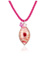 House of Murano - Vortice - Pink Murano Glass Swirling Drop Sterling Silver Necklace - Lyst