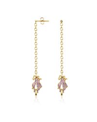 Just Cavalli | Pink Dragon Enamel Head Drop Earrings | Lyst