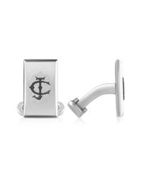 Just Cavalli - Metallic Proud Black Logo Cufflinks for Men - Lyst