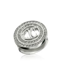 Just Cavalli | Metallic Rolly - Crystal Logo Ring | Lyst