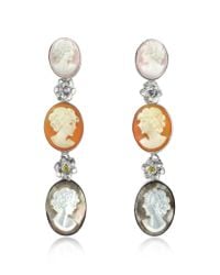 Mia & Beverly - Metallic Cameo Drop Earrings - Lyst