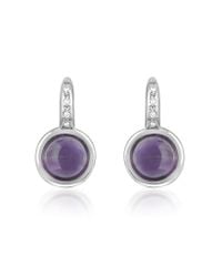 Mia & Beverly | Amethyst And Diamond 18k White Gold Earrings | Lyst