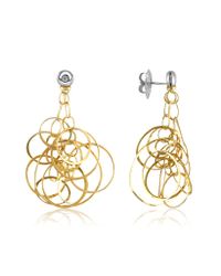 Orlando Orlandini | Metallic Scintille - Diamond 18k Gold Drop Earrings | Lyst