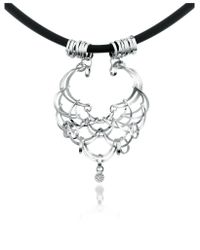 Orlando Orlandini - Scintille - Diamond Drop 18k White Gold Net Necklace - Lyst