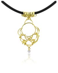 Orlando Orlandini - Scintille - Diamond Drop 18k Yellow Gold Pendant Necklace - Lyst