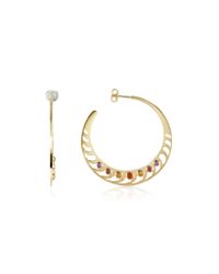 Sho London - Metallic Mari Rush Silver Vermeil Hoop Earrings - Lyst