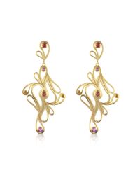 Sho London - Metallic Mari Splash Silver Vermeil Drop Earrings - Lyst