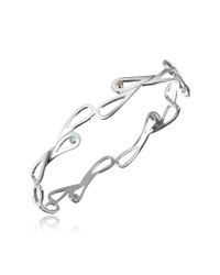 Sho London - Metallic Mari Splash Silver Bangle - Lyst
