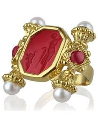 Tagliamonte - Metallic Classics Collection - Pearls & Rubies 18k Gold Ring - Lyst